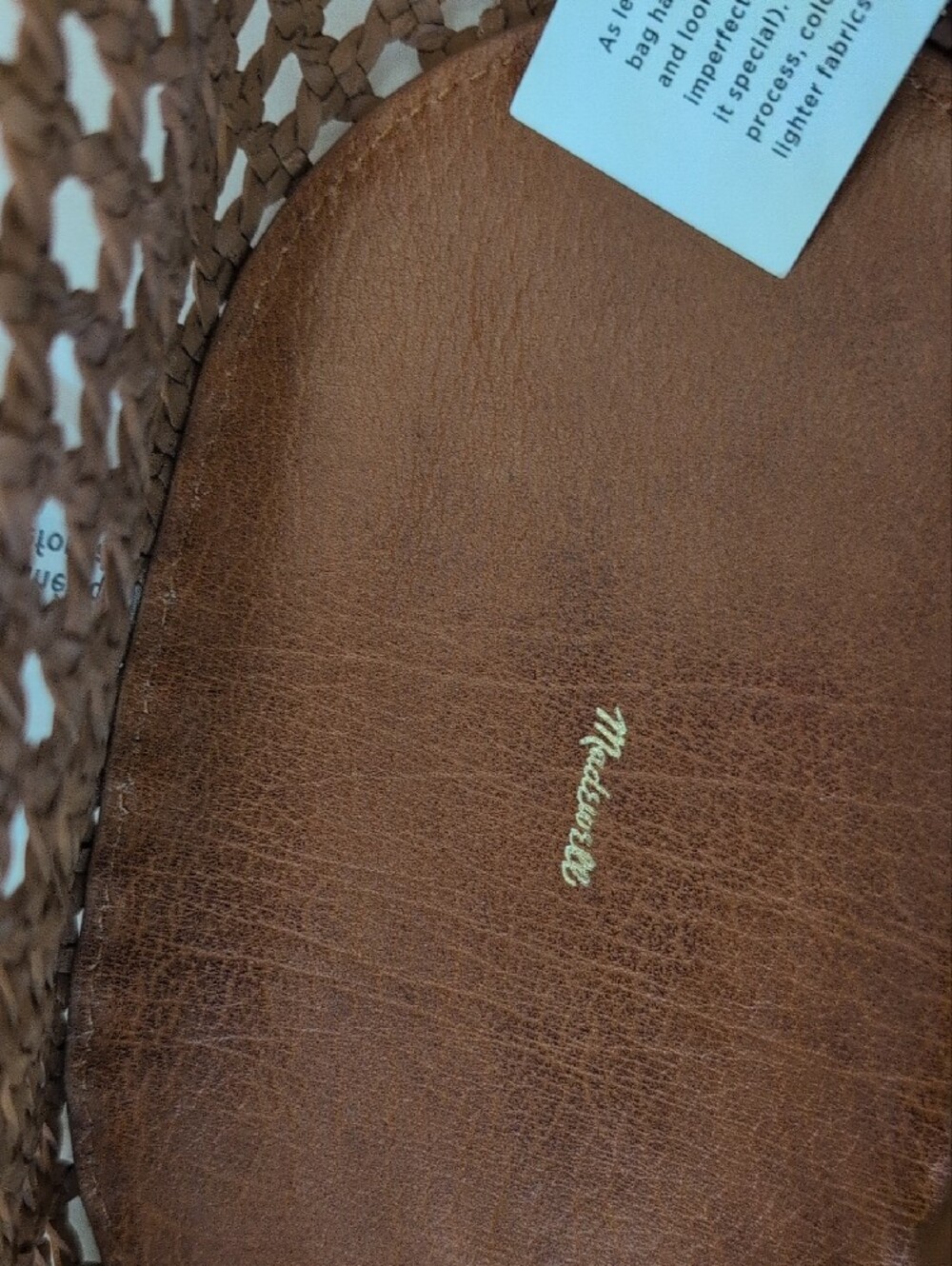NWT Madewell Woven Tan Leather Tote Bag with Double Shoulder Straps - Picture 3 of 6